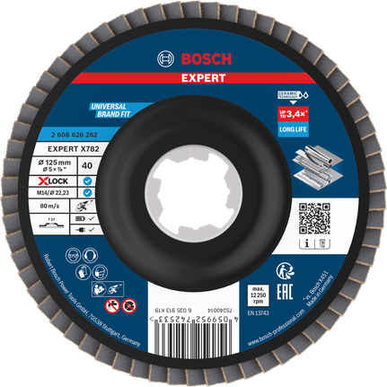 Lamelový kotouč Bosch EXPERT X782 125 mm G40 s X-LOCK.